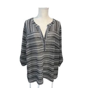 Black and White Patterned Blouse